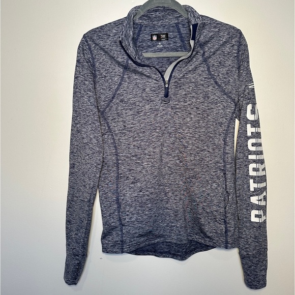 NFL Team Apparel New England Patriots Quarter-Zip Pullover Jacket Woman Small - Picture 1 of 12
